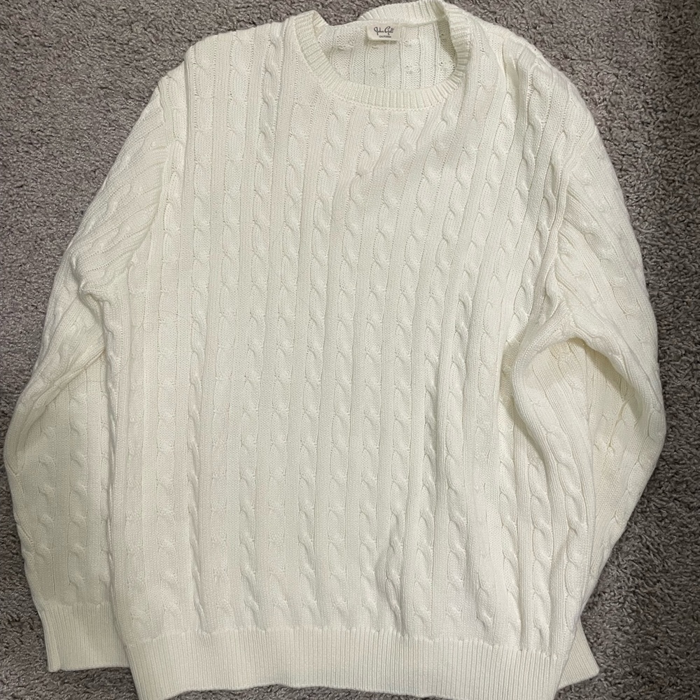 John Galt Cream Cable Knit Sweater